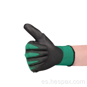 Hespax Guantes de trabajo Palm verde antiestático Pu Palm